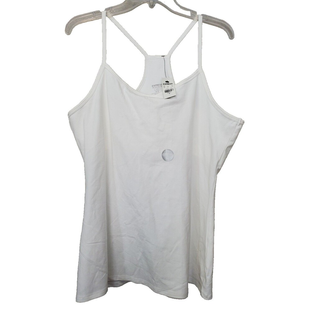 Express Best Love Bra Cami Racerback Shelf Bra White Size XL NWT